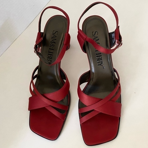 Sam & Libby “Marla” Cabernet Red Formal Heels size 10 — Y2K - Picture 10 of 14